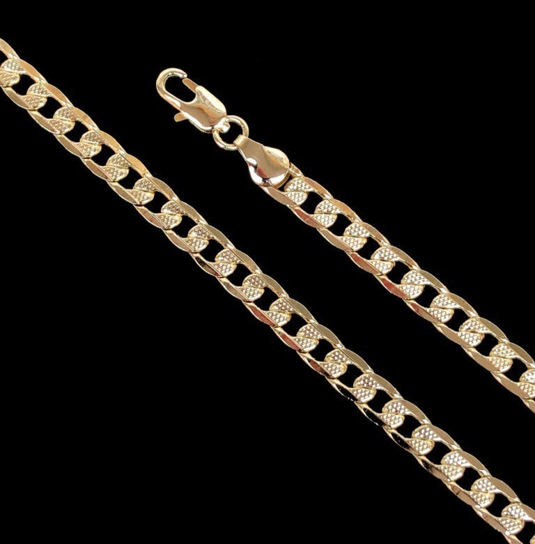 18K Gold Filled 5.5mm Cuban Chain w/ Diamond Cut (Pack of 6)